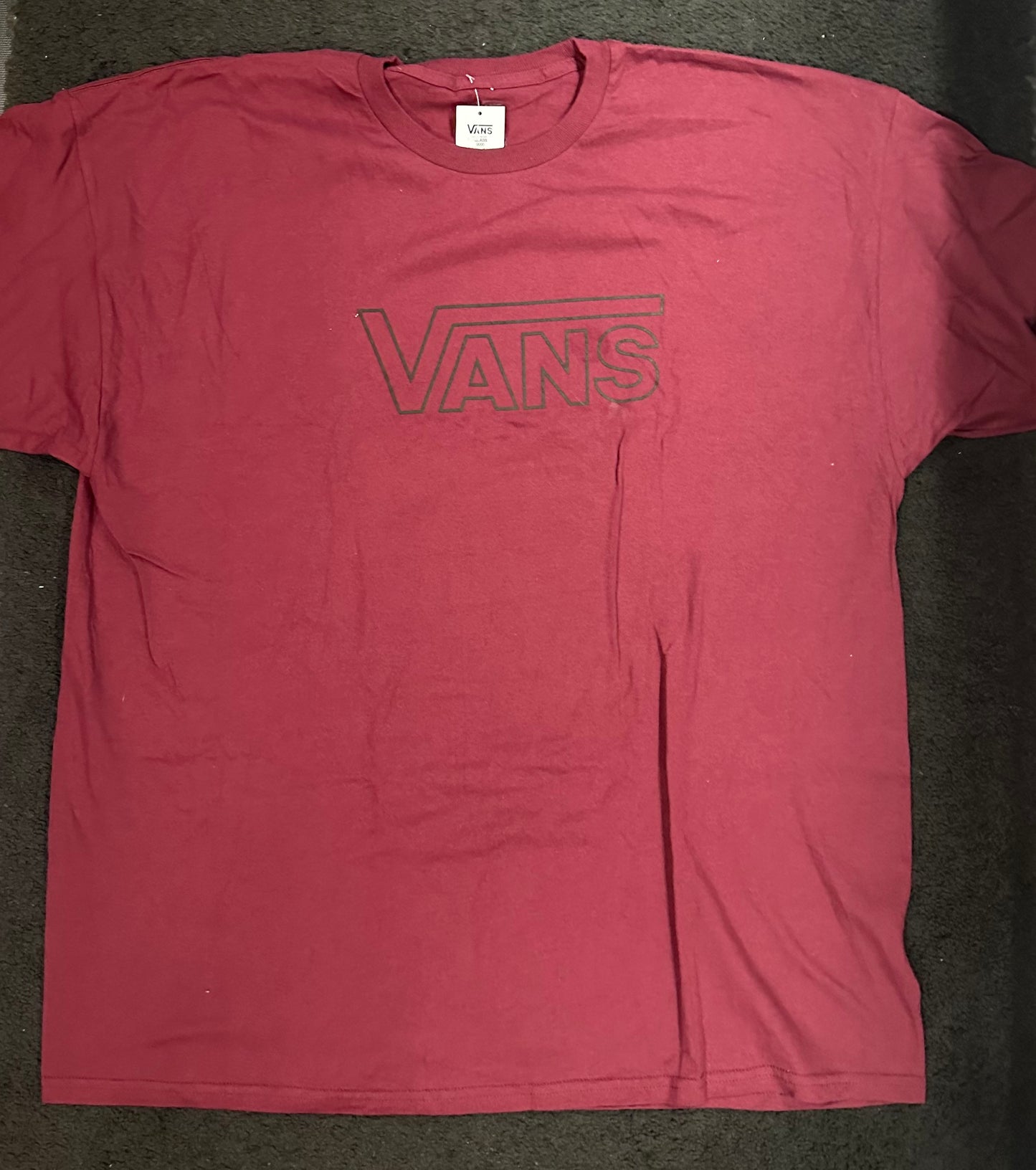 Vans Classic Logo No Fill Maroon T-Shirt