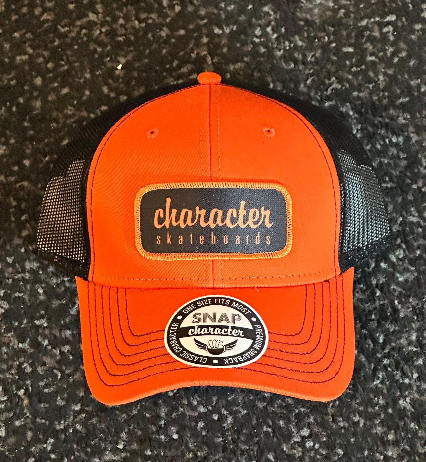 Character - Snapback Hat (Black/Orange)